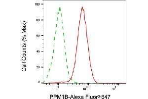 Flow cytometric analysis of PPM1B expression in HepG2 cells using PPM1B antibody (ABIN7800033), 1:1,000). (PPM1B Antikörper)