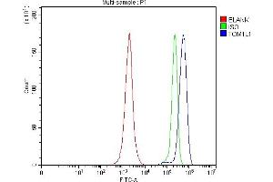Flow Cytometry analysis of JK cells using anti-TOM1L1 antibody (ABIN7602631). (TOM1L1 Antikörper  (AA 9-448))