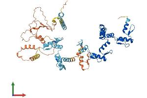 AlphaFold protein structure predicition of Human Recombinant ZNF674 Protein, UniprotID Q2M3X9