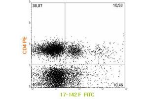 FACS: Human PBMCs were cultured with recombinant IL-1β, TGF-β, and IL-6 for 4 days. (Interleukin 17a Antikörper  (FITC))