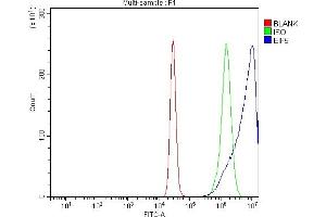 Flow Cytometry analysis of K562 cells using anti-EIF5 antibody (ABIN7599722).