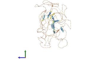AlphaFold protein structure predicition of Mouse Recombinant Ppp1r26 Protein, UniprotID Q6A025