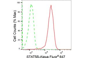Flow cytometric analysis of STAT5B expression in HepG2 cells using STAT5B antibody (ABIN7800348), 1:2,000). (Rekombinanter STAT5B Antikörper)