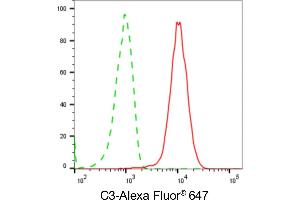 Flow cytometric analysis of C3 expression in HepG2 cells using C3 antibody (ABIN7798139), 1:2,000). (Rekombinanter C3 Antikörper)