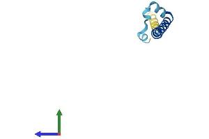 AlphaFold protein structure predicition of Human Recombinant DNM1P34 Protein, UniprotID Q6PK57