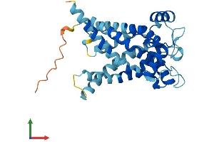 AlphaFold protein structure predicition of Mouse Recombinant Slc25a34 Protein, UniprotID A2ADF7