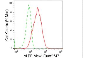 Flow cytometric analysis of ALPP expression in HepG2 cells using ALPP antibody (ABIN7799843), 1:2,000). (Rekombinanter PLAP Antikörper)
