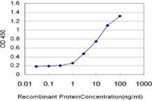 Detection limit for recombinant GST tagged PRDX5 is approximately 0. (Peroxiredoxin 5 Antikörper  (AA 105-214))