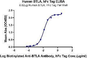 ELISA image for B and T Lymphocyte Associated (BTLA) (AA 31-150) protein (Fc Tag) (ABIN7273997)