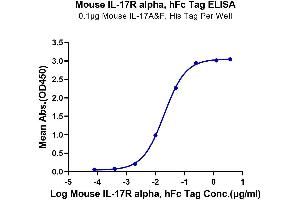Immobilized Mouse IL-17A&F, His Tag at 1 μg/mL (100 μL/well) on the plate. (IL17RA Protein (AA 32-322) (Fc Tag))