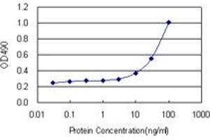 Sandwich ELISA detection sensitivity ranging from 3 ng/mL to 100 ng/mL. (C4BPB (Human) Matched Antibody Pair)