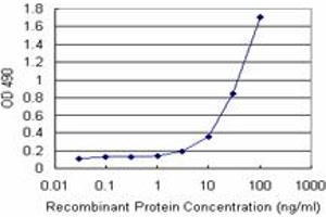 Sandwich ELISA detection sensitivity ranging from 3 ng/mL to 100 ng/mL. (ARHGDIA (Human) Matched Antibody Pair)