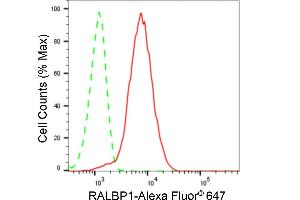 Flow cytometric analysis of RALBP1 expression in HeLa cells using RALBP1 antibody (ABIN7800126), 1:2,000). (Rekombinanter RALBP1 Antikörper)