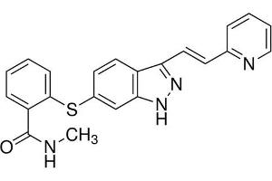 Chemical structure of Axitinib , a VEGFR kinase inhibitor.