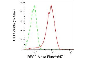 Flow cytometric analysis of RFC2 expression in HeLa cells using RFC2 antibody (ABIN7800170), 1:2,000). (Rekombinanter RFC2 Antikörper)