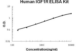 Human IGF1R Accusignal ELISA Kit Human IGF1R AccuSignal ELISA Kit standard curve.