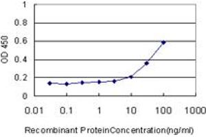 Detection limit for recombinant GST tagged TAOK2 is approximately 3ng/ml as a capture antibody. (TAO Kinase 2 Antikörper  (AA 831-930))