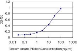 Detection limit for recombinant GST tagged RARA is approximately 1ng/ml as a capture antibody. (Retinoic Acid Receptor alpha Antikörper  (AA 315-424))