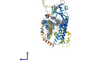 AlphaFold protein structure predicition of Human Recombinant TMEM63B Protein, UniprotID Q5T3F8 (TMEM63B Protein (AA 1-832) (His tag))
