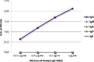 ELISA plate was coated with serially diluted Human IgG-UNLB and quantified.