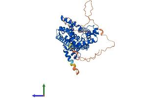 AlphaFold protein structure predicition of Mouse Recombinant Pde7b Protein, UniprotID Q9QXQ1