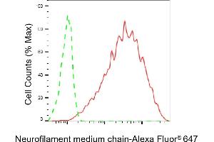 Flow cytometric analysis of Neurofilament medium chain expression in Hela cells using Neurofilament medium chain antibody (ABIN7800956), 1:2,000). (Rekombinanter Neurofilament Medium Chain Antikörper)