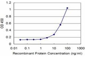 Detection limit for recombinant GST tagged HCLS1 is approximately 3ng/ml as a capture antibody. (HCLS1 Antikörper  (AA 266-355))