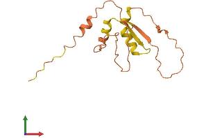 AlphaFold protein structure predicition of Human Recombinant C5orf63 Protein, UniprotID A6NC05