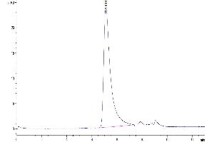 Size-exclusion chromatography-High Pressure Liquid Chromatography (SEC-HPLC) image for Leukocyte Immunoglobulin-Like Receptor, Subfamily B (With TM and ITIM Domains), Member 2 (LILRB2) (AA 22-458) protein (His-Avi Tag,Biotin) (ABIN7275188)