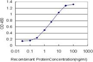 Detection limit for recombinant GST tagged PPARBP is approximately 0. (MED1 Antikörper  (AA 1391-1490))