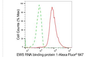 Flow cytometric analysis of EWS RNA binding protein 1 expression in HepG2 cells using EWS RNA binding protein 1 antibody (ABIN7798535), 1:2,000). (Rekombinanter EWSR1 Antikörper)