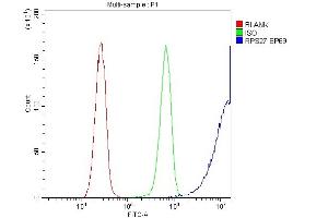 Flow Cytometry analysis of HeLa cells using anti-MPS1 antibody (ABIN4886714). (RPS27 Antikörper  (AA 2-84))