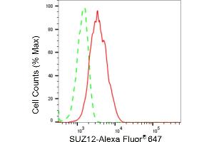 Flow cytometric analysis of SUZ12 expression in HeLa cells using SUZ12 antibody (ABIN7800472), 1:2,000).