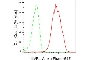 Flow cytometric analysis of ILVBL expression in HepG2 cells using ILVBL antibody (ABIN7799022), 1:2,000).