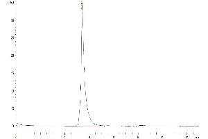 Size-exclusion chromatography-High Pressure Liquid Chromatography (SEC-HPLC) image for SLAM Family Member 7 (SLAMF7) (AA 23-226) protein (mFc Tag) (ABIN7275631)
