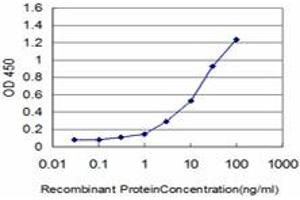 Detection limit for recombinant GST tagged FOXQ1 is approximately 0. (FOXQ1 Antikörper  (AA 110-219))