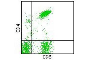 Flow Cytometry (FACS) image for anti-CD3/CD4 antibody (FITC,PE) (ABIN2144394) (CD3/CD4 Antikörper (FITC,PE))