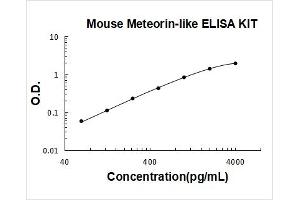 Mouse Meteorin-like/METRNL PicoKine ELISA Kit standard curve