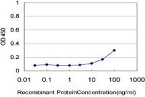 Detection limit for recombinant GST tagged OXSR1 is approximately 10ng/ml as a capture antibody. (OXSR1 Antikörper  (AA 1-527))
