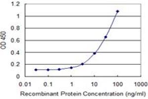 Detection limit for recombinant GST tagged COL4A3BP is 0. (COL4A3BP Antikörper  (AA 499-598))