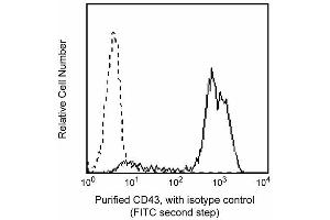 Profile of CD43 (L60) reactivity on peripheral blood lymphocytes analyzed by flow cytometry. (CD43 Antikörper)