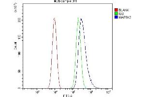Flow Cytometry analysis of SiHa cells using anti-MEKK2/MAP3K2 antibody (ABIN7599314).