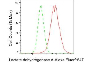 Flow cytometric analysis of Lactate dehydrogenase A expression in HepG2 cells using Lactate dehydrogenase A antibody (ABIN7799224), 1:2,000).