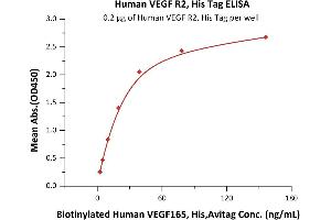 ELISA image for VEGF Receptor 2 (VEGFR2) (AA 20-764) (Active) protein (His tag) (ABIN6253722)