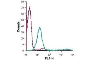 Cell surface detection of monocarboxylate transporter 1 in live intact human Jurkat T-cell leukemia cells: (black line) Cells.