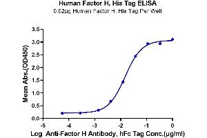 Immobilized Human Factor H, His Tag at 0. (Complement Factor H Protein (CFH) (AA 860-1231) (His tag))