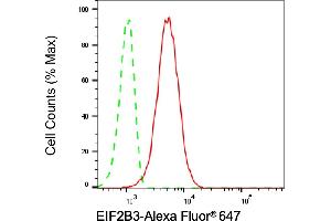 Flow cytometric analysis of EIF2B3 expression in C2C12 cells using EIF2B3 antibody (ABIN7798514), 1:1,000).