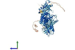 AlphaFold protein structure predicition of Human Recombinant HERVK_113 Protein, UniprotID P63132 (HERVK_113 (AA 1-956) protein (His tag))