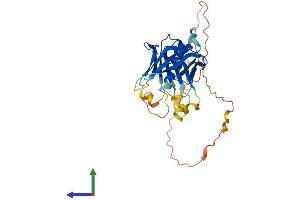 AlphaFold protein structure predicition of Mouse Recombinant Plscr1 Protein, UniprotID Q9JJ00 (PLSCR1 Protein (AA 1-328) (His tag))