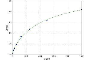 A typical standard curve (Klotho beta ELISA Kit)